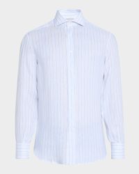 Men's Linen Multi-Stripe Sport Shirt