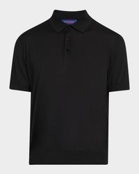Men's Knit Short-Sleeve Polo Sweater