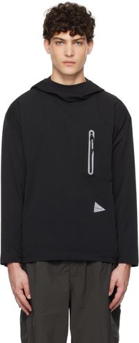 and wander Black Hybrid Warm Pocket Hoodie