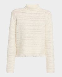 Cropped Cable Turtleneck Sweater