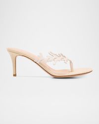 Coral Nappa Leather Slide Thong Sandals