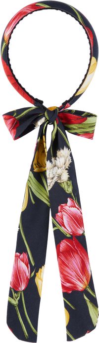 Dolce&Gabbana Enfant | Bandeau bleu marine à motif de tulipes imprimé