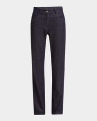 Cotton-Cashmere Denim Straight-Leg Trousers