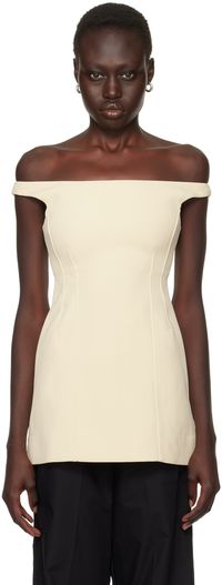 TOTEME Beige Curved Off-Shoulder Camisole