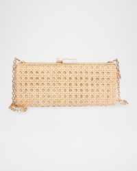 Alessandra Cutout Woven Long Clutch Bag