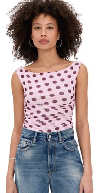 AFRM Mona Thong Bodysuit Rose Dot L