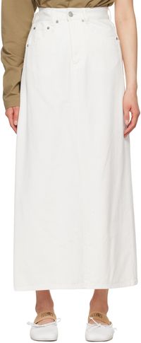 MM6 Maison Margiela White 5-Pocket Denim Maxi Skirt