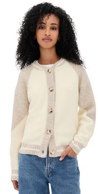 Splendid Rhodes Varsity Shacket Natural Color Black L