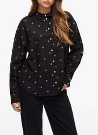 Vila - Chemise boutonnée à motifs - Taille 42 - Noir