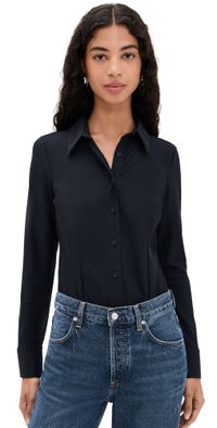 Commando Classic Button Down Thong Bodysuit Black XL