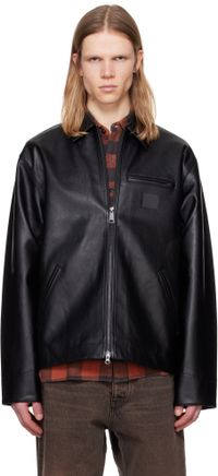 Carhartt Work In Progress Blouson Detroit noir en cuir synthétique