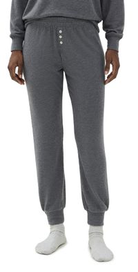 Z Supply Take It Easy Rib Joggers Charcoal Heather L