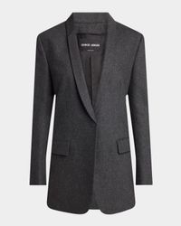 Cashmere Flannel Single-Breasted Blazer