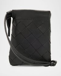 Micro Dustbag Intrecciato Leather Drawstring Pouch