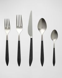 Ares Argento & Black 5-Piece Flatware Place Setting