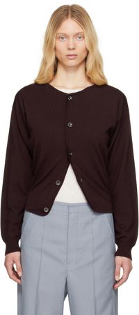 LEMAIRE Burgundy Fitted Cardigan