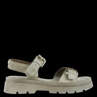 Jb Martin - Sandales crantées en cuir velours - Taille 41 - Kaki