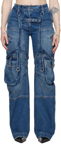 Off-White Blue Cargo Over Jeans