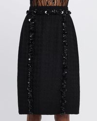 Sequined Stretch Matte Sheath Skirt