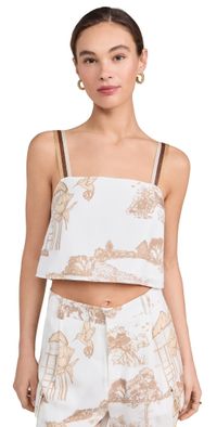 Las Sureñas Thailand Beige and White Top Thailand Beige and White XL