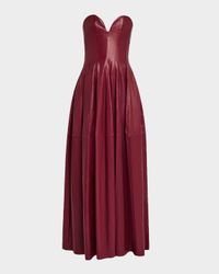 Carrington Strapless Leather Bustier Gown