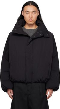 FUMITO GANRYU Blouson Constructive Stealth noir rembourré en duvet