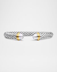 Cable Classics Bracelet with Gemstone in Silver with 14K Gold, 7mm