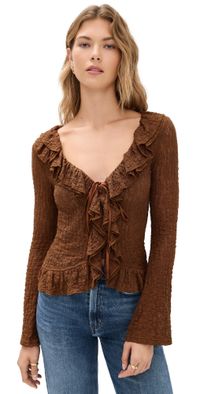 Bailey Rose Brown Long Sleeve Blouse Brown L