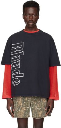 Rhude SSENSE Exclusive Black Side Logo T-Shirt