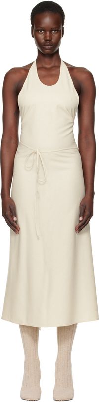 Baserange Off-White Apron Maxi Dress