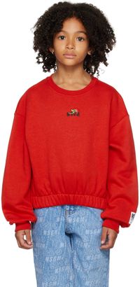 MSGM Kids Kids Red Embroidered Sweatshirt