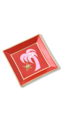 Jonathan Adler Playa Square Tray Red/Pink/Gold One Size