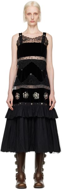 Chopova Lowena Robe midi étagée noire