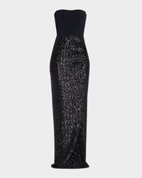 Baloc Strapless Sequin Column Gown