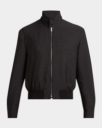 Men's Skull Jacquard Cropped Jacket