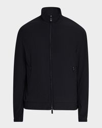 Men's Nylon Stretch Ribbed Bomber Jacket