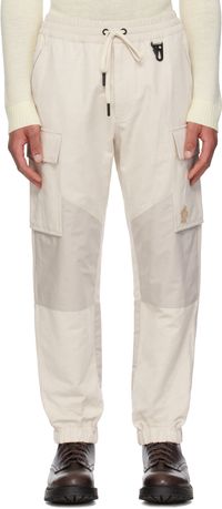 Moncler Grenoble Moncler x FRGMT Hiroshi Fujiwara Beige Cotton & Linen Jogging Cargo Pants