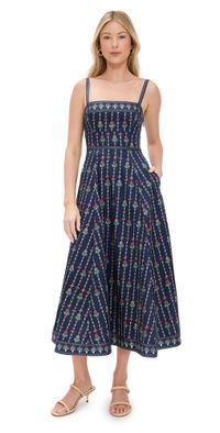 Hill House Home The Margot Dress Trailing Fern/Navy Multi XXL