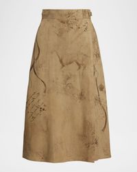 Jackeline Stirrup Sketch Suede Skirt