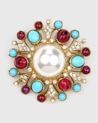 Cluster Brooch w/ Pearly Center