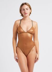 Beliza - Body effet métallisé - Taille XL - Doré