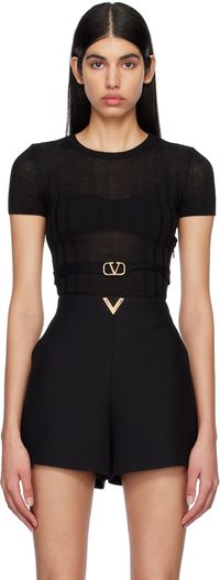Valentino Black Belted Sweater