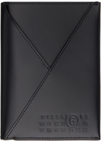 MM6 Maison Margiela Black Calfskin Passport Holder