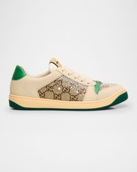 Screener GG Canvas Crystal Leather Sneakers