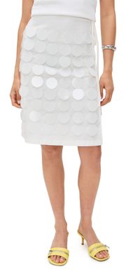 MSGM Paillettes Skirt White 36