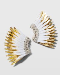 Mini Madeline Statement Earrings, White/Golden