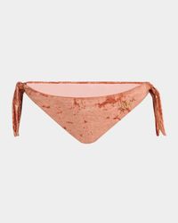 Knotted Crushed Velvet Bikini Bottoms