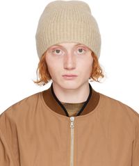 Dries Van Noten Beige Alpaca & Merino Wool Beanie