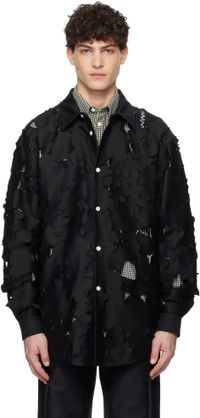 Marni Chemise droite noire à découpes