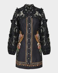 Noble Endeavours Lace Sleeve Mini Dress